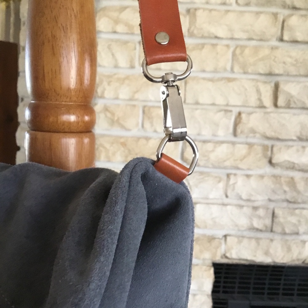 NWT HANDMADE SUEDE/LEATHER  CROSSBODY BAG - Picture 6 of 13